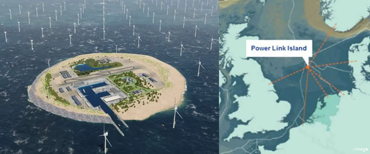 Nieuw eiland wordt gebouwd in de Noordzee voor mega-windmolenpark